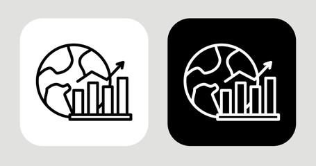 Trend Pulse Icon In Black and White Line Style