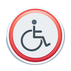 Pixel perfect outline of wheelchair-access sign, accessibility icon, 64x64