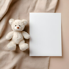 Baby Shower Card Mockup with Bear