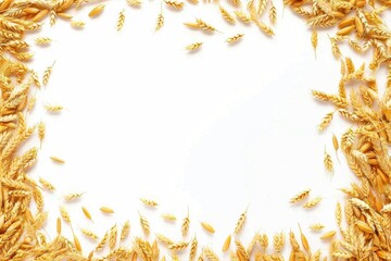Golden Harvest Frame A Wheatfield Border of Ripe Crops and Grains for on transparent background