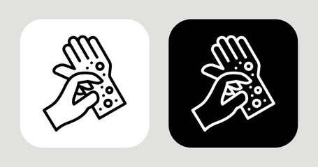 Itching Icon In Black and White Line Style