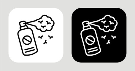 Mosquito Repellent Icon In Black and White Line Style