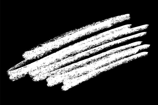 White chalk diagonal stroke lines on black background vector illustration