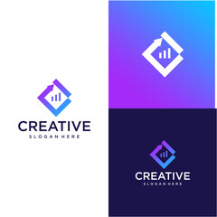 Naklejka premium Creative Business Analytics Logo Design Modern Data Analysis and Growth