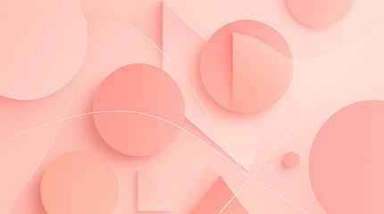 Abstract background with soft pastel pink and peach overlapping oval shapes creating a modern and gentle geometric design with subtle shadows and light