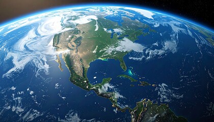 Fototapeta premium Earth from Space - A Stunning View of North America.