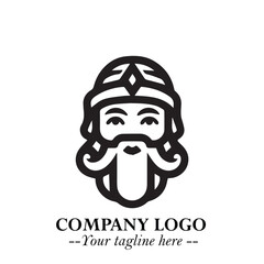 Santa Claus Logo Symbol in Black on White Background for Classic Holiday Branding and Design ArtPlus