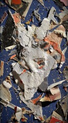 Abstract Textured Background of Torn Paper Layers