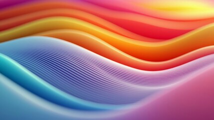 An abstract image featuring colorful wavy lines with a gradient effect, creating a sense of movement and depth.
