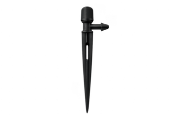 Black plastic drip irrigation emitter for watering plants