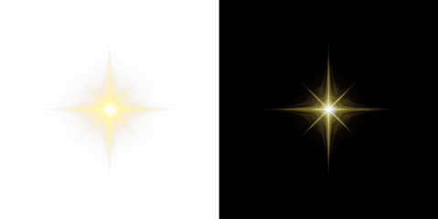 Golden Starburst PNG with Stunning Transparent Overlay on transparent background