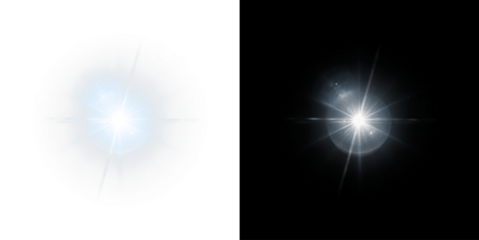 Bright PNG Overlay with White Starburst Effect on transparent background