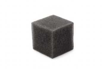 Gray acoustic foam cube material on transparent background