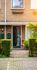 Typical dutch door. Dutch holland architectural detail, a door in Netherlands city. Dutch door