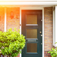 Typical dutch door. Dutch holland architectural detail, a door in Netherlands city. Dutch door