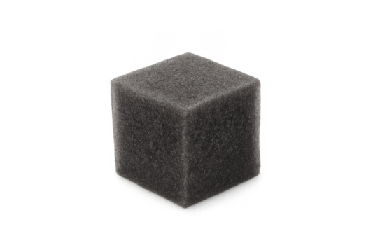 Gray acoustic foam cube material on transparent background