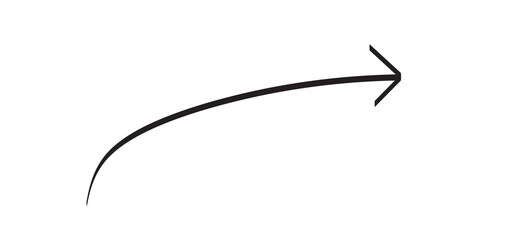 Black marker&ndash;style arrow icon on a transparent background