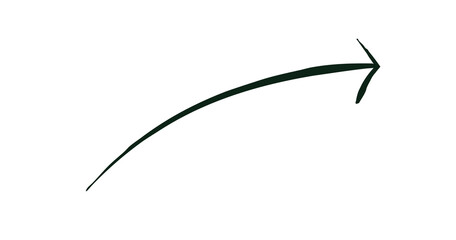 Hand-drawn black arrow graphic on a clear transparent background