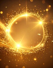 美しい黄金にキラキラと輝く光のリング（高級感のある背景）