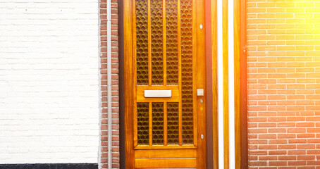 Typical dutch door. Dutch holland architectural detail, a door in Netherlands city. Dutch door