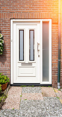 Typical dutch door. Dutch holland architectural detail, a door in Netherlands city. Dutch door