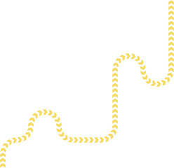 Naklejka premium L-shaped bend formed by neon arrows creating a turning directional path with a continuous flowing contour.