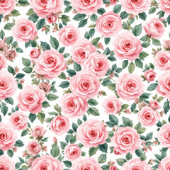 Dreamy Pink Rose Seamless Pattern for Fabric and Wallpaper