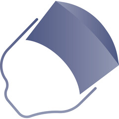 Simple Blue Cone Shaped Protective Collar For Animals With Transparent Background And White Outline