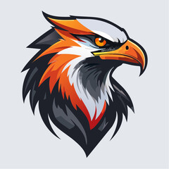 Fototapeta premium Fiery Eagle Head A Bold Illustration of Strength, Power, and Precision with a Vibrant Design