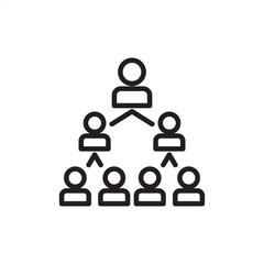Hierarchy icon symbolizing organizational structure, chain of command, and managerial layers, representing corporate governance, authority flow, team stratification, and business reporting lines.