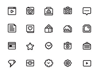Ultra Minimalist 2D Line Art Share Icons Set Perfect for Modern Digital User Interfaces
