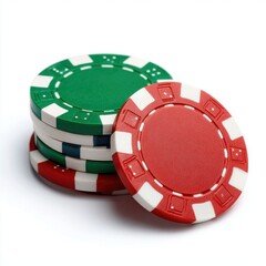 Stack of colorful casino poker chips