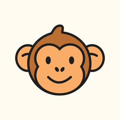 Forest Monkey Icon – Cute Wildlife Emoticon for Nature Awareness