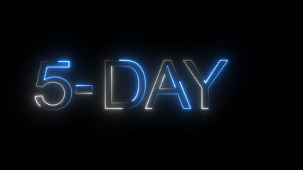 5-day calendar date icon illustration. on a black background and creating a stunning 4k illustration.