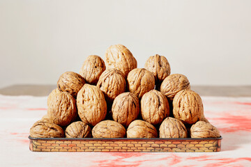 Fruit of walnuts studio shot