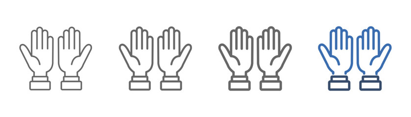 Fototapeta premium outline icon set hand up with two hands design