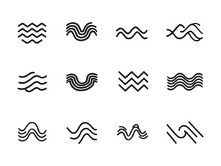 Waves Design Shapes Collection Featuring Ultra Minimalist Modern Abstract Patterns for Creative Projects