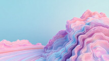 Colorful abstract landscape with flowing lines and soft curves