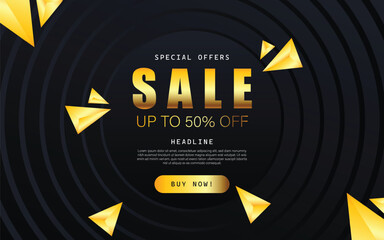 Luxury sale wallpaper with golden elements