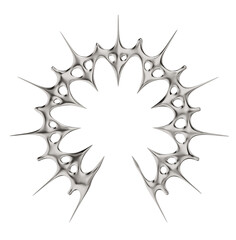 bstract spiked metal circle. a sharp, futuristic visual element for protection and technology concepts.