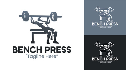 Bench Press Logo Strength Training Identity