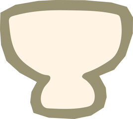 Wide ceramic bowl or short pottery vase shape beige and sage green boho interior element