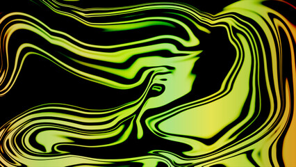 Abstract background with green and yellow fluid marble effect