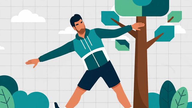 Healthy Lifestyle and Daily Stretching Routine for Fitness Enthusiasts in Nature's Embrace