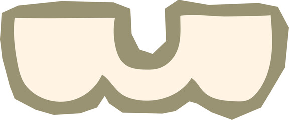 Abstract geometric U-shape or bridge form beige and sage green boho element for pattern design