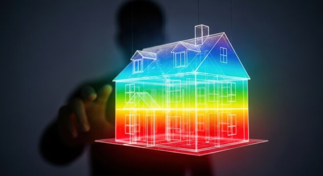 Interactive Holographic House Model with Rainbow Colors