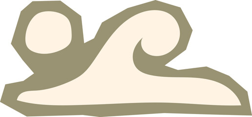 Abstract cloud or rolling hill landscape shape beige and sage green boho element