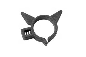 Black plastic clamp tool with cat ears design