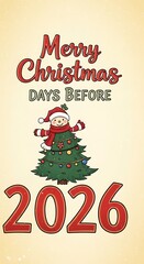 Christmas greeting card featuring festive tree and smiling character