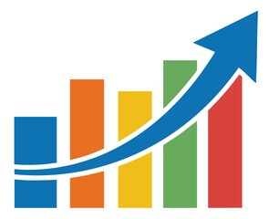 business graph with arrow